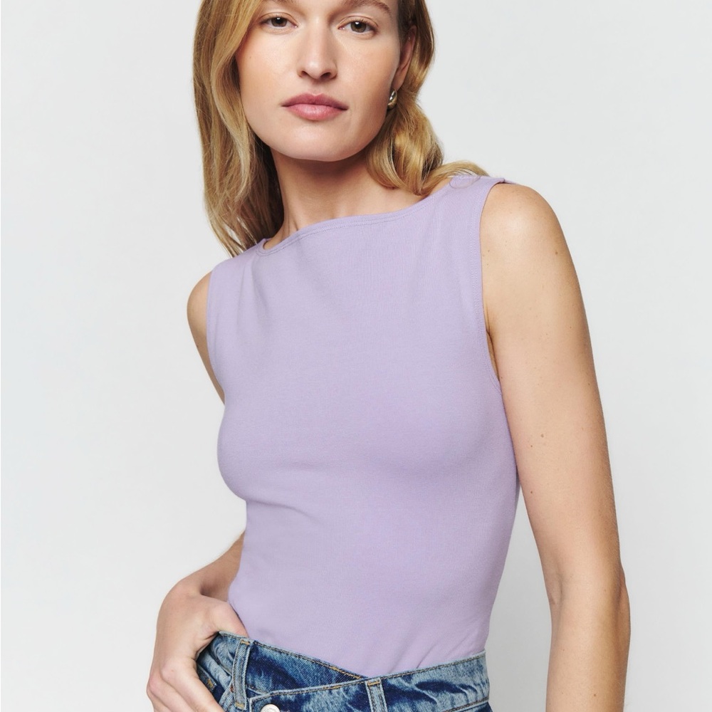 Reformation Dusk Knit Top in Purple Size S
